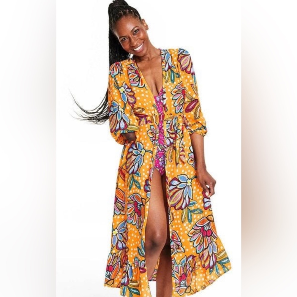 Floral/ Polka dot print cover up